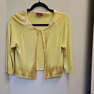 Louise Della Yellow and Gold Women's Cardigan